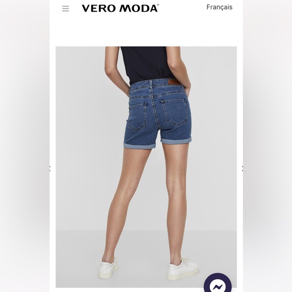 Vero Moda, Seven Mid-waist, slim fit, blue Jean shorts. - Picture 2 of 8